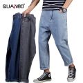 Men's Baggy Jeans Oversized 42 46 48 Hip Hop Ankle Lenght Pants Jeans New Autumn Stretch Waist Men's Denim Wide Leg Pants. 