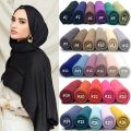 Plain Jersey Hijab Scarf Soft Elastic Muslim Women Cotton Modal Long Scarves Headband Turban Shawl Islamic Headscarf Head Wraps.