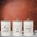 3x Tea Coffee Sugar Canisters Set with Lid Kitchen Storage Jar Food Container. 