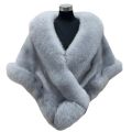 Winter Cape Fluffy Soft Cold Resistant Elegant Noble Artificial Fur Evening Dress Shawl Women Poncho for Dating. 