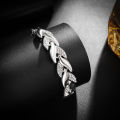 1 Pcs Ladies Bracelet For Women Girls Rhinestone Leaves Bracelets Chain Bangle Luxury Wedding Jewelry Simple Fashion Elegant.