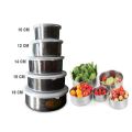 Stainless Steel Storage Bowls 5Pcs Set - Keep Your Food Fresh And Organized With Airtight Bowls - Set Of 5 Bowls With Food-Grade Plastic Cover. 