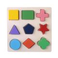 Wooden Geometric Shapes Montessori Puzzle Sorting Math Bricks Preschool Learning Educational Game Baby Toddler Toys for Children.