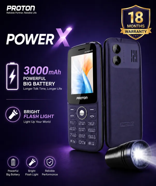 Proton%20RE-PowerX%20Feature%20Phone%20with%203000mAh%20Monster%20Battery,%20Big%20Torch,%20Dual%20SIM%20&%20Long%20Battery%20Backup%20%E2%80%93%20Free%20Delivery%20(Any%20Color)%20-%20Image%202