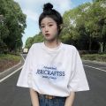 Short Sleeve T T-shirt Girl Summer Clothes 2024 New Junior High School Students Korean Style Loose Print Half Sleeve Top Clothes.