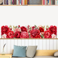 Red Rose Border Wall Sticker For Living Room Bedroom Drawing Room Kindergarten Decor Office Wall Decor Sticker.