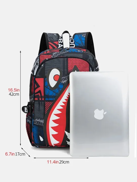 Shark%20Backpack%20Boys%20for%20Kids%20Camo%20Bookbag%20for%20Middle%20School%20Bags%20Travel%20Back%20Pack%20-%20Image%203