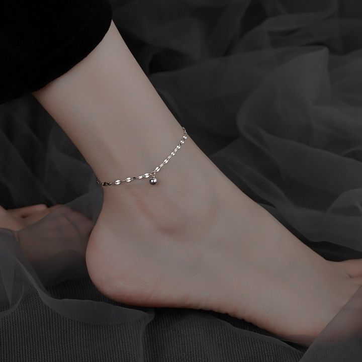 New Lucky Ball Pendant Anklet for Women Boho Wave Chain Bracelet Leg Foot Jewelry Summer Beach Shiny Anklet Mother's Day Gift