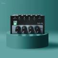 4 Channel Line Mixer Compact Mini Audio Mixer for sub Mixing Bass Keyboards. 