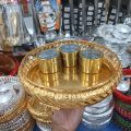 Paner Bata Pandan Sets Khandani China Golden Paner Box Betel Leaf Bowl Set - With 3 Pots Experience Traditional Betel Leaf Serving With This Stylish Set.