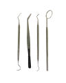 Professional Dental Tools Kit, Dental Teeth Cleaning Oral Care Kit I Dental Mirror I Dental Probe I Dental Tweezer I Excavator  4 Pcs. 