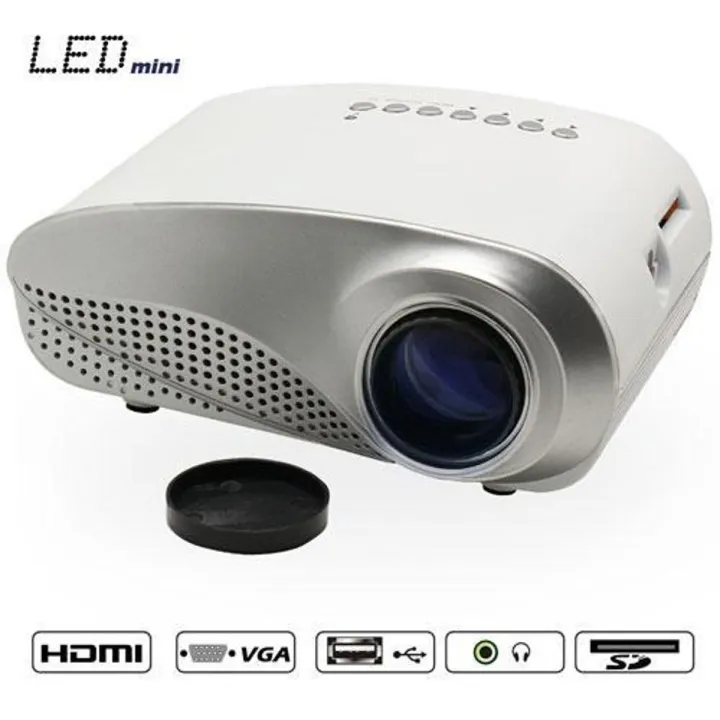 Portable Mini LED projector Home Multimedia Cinema LED 1080P Projector HDMI/AV/VGA/SD/USB/TV projector LED - White