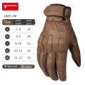 Motowolf Retro Leather Men's Motorcycle Gloves Summer Breathable Motorcyclist Gloves Yellow Black Biker Gloves Perforated.