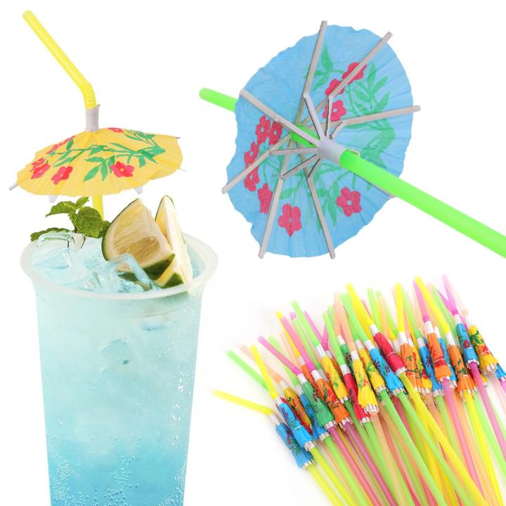 【3C VictoryEagle】10/50PCS Umbrella Disposable Bendable Straws Straws, Plastic Drinking Party Supplies - Sustainable Option