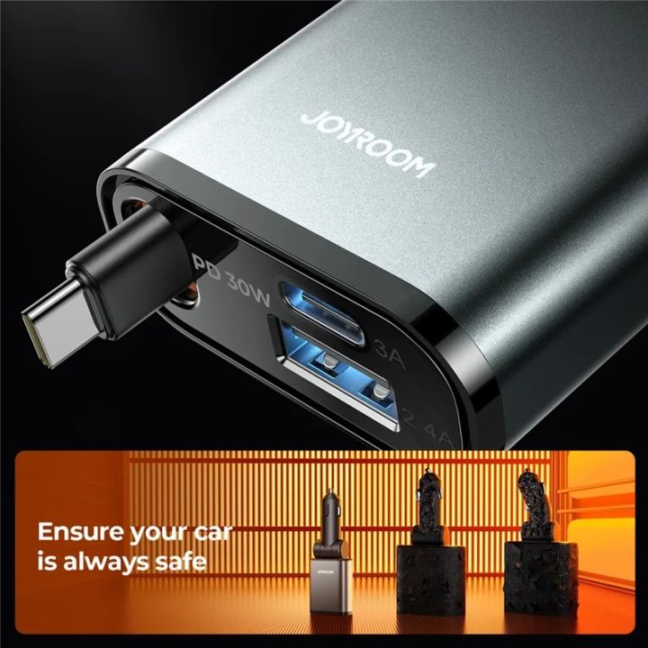 Joyroom%20JR-CCL07%203-in-1%20Retractable%2060w%20Car%20Charger%20Type%20c%20cable%20-%20Image%203