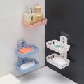 soap holder organizer lagayan ng sabon pang ligo soap organizer Double No Punching Soap Box wiht Seamless Sticker Drain Soap Holder Box Sponge Storage Rack for Bathroom Kitchen Accessories. 