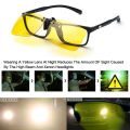 Car Rimless Polarized Sunglasses Clip on Glasses for Driver Driving Night Vision Sun Glasses Men Flip on Myopia Glasses.
