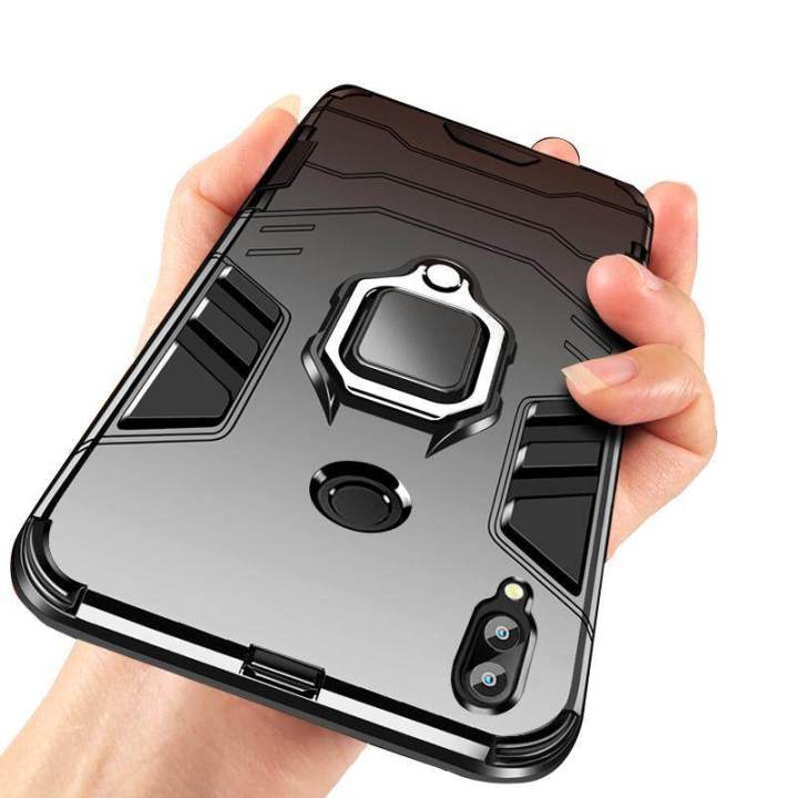 For Huawei Nova 3i Cover Military Grade Shockproof Armor Phone Case Metal Ring Stand Holder Magnetic Car Mount Hard Protective Back Cover