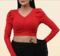 Crop Tops Blouse Short Body & Long Sleeve Best Qualityfull Good Stitching For Women. 