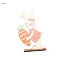 Cute Easter Standing Bunny Wooden Table Decoration Lightweight Accessory Holding Carrot.