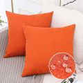 6 Pcs Outdoor Waterproof Throw Pillow Covers Water Resistant Garden Chair Cushion Case, 2 Pcs Orange & 4 Pcs Blue-Green. 