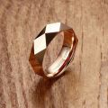 Faceted Wedding Band For Men,Mens Tungsten Carbide Rings, Polished Beveled Edge Comfort Fit. 
