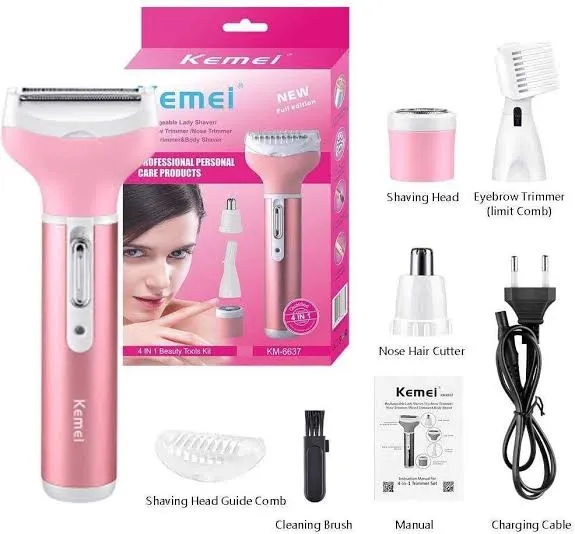 Kemei%20KM%20-%206637%20Multifunctional%204%20in%201%20Rechargeable%20Women%20Body%20Shaver%20Beard%20Eyebrow%20Nose%20Trimmer%20Set%20Female%20Electric%20Shaver%20-%20Image%207