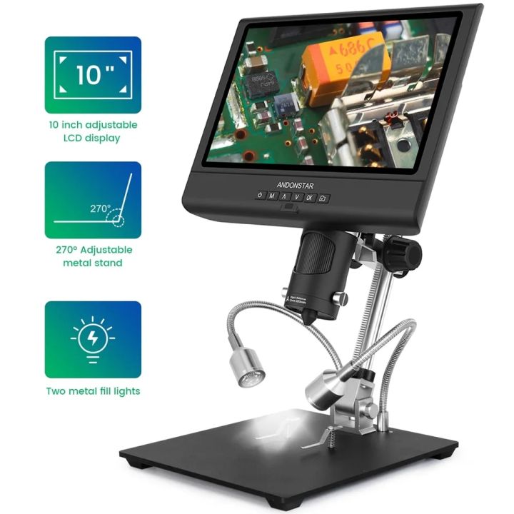 Andonstar%20AD209%2010%20inch%20Digital%20Microscope%201080P%20Adjustable%20LCD%20Display%20Microscope%20for%20Soldering%20Microscope%20Phone%20Watch%20Repair%20-%20Image%202