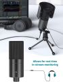 FIFINE K683A USB Desktop PC Microphone with Pop Filter for Computer and Laptop, Studio Condenser Mic with Gain Control Mute Button Headphone Jack for Gaming Streaming Recording YouTube, Extra USB-C Plug -K683A. 