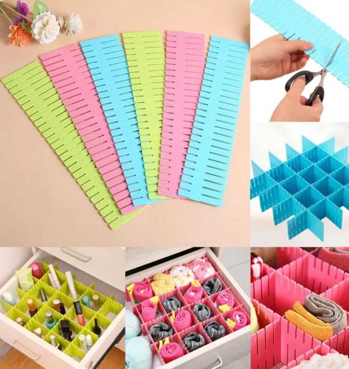 Adjustable Plastic Grid Drawer Organizer Multi-Purpose Drawer Storage Divider Adjustable Cabinet Storage Divider