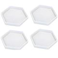 4 Pack Hexagon Silicone Coaster Molds Silicone Resin Mold, Clear Epoxy Molds For Casting With Resin, Concrete, Cement And Polymer Clay.