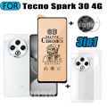 3 IN 1 Tecno Spark 30 4G Tempered Glass Matte Gaming Screen Protector for Tecno Spark 30C 30 Pro Spark 20C 20 Pro Ceramic Matte Screen Protector. 