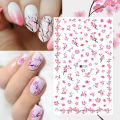 1pcs Sakura Nail Art Decals Stickers 3D Cherry Blossom Flower Transfer Foils Summer DIY Sliders Manicure Decorations TRF091-F669. 