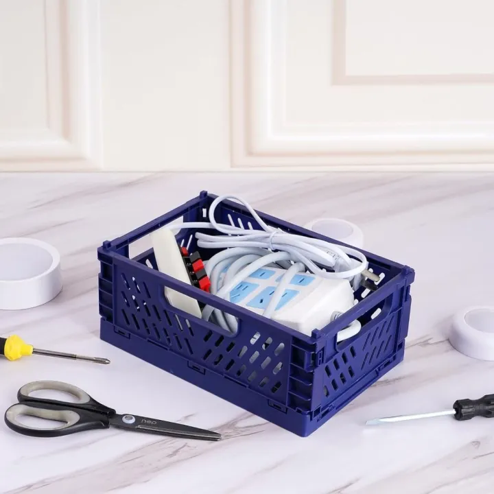 Practical%20Collapsible%20Foldable%20Storage%20Crate%20Stackable%20Drawer%20Organizer%20Case%20Plastic%20S/M/L%20Storage%20Baskets%20Kitchen%20-%20Image%205