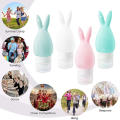 Containers, Leak Proof Squeezable Silicone Tubes, Refillable Travel Accessories for Shampoo Body Wash Liquids Bunny style Portable Travel Bottles, Carry On Approved Toiletries.