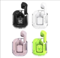 Transparent TWS Ultrapods Max 5.3 Original Digital Display Wireless Earbuds with HiFi sound quality. 