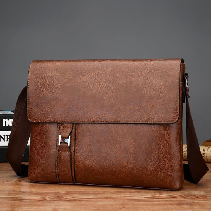 Fashion Large Crossbody Bag for Men Bags Business Man Messenger Bag Vintage Sling Bags Leather Male Bag Casual Shoulder Bag