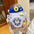 3D Cartoon Character Water Bottles for Kids /600ml Leak-Proof BPA-Free Sipper with Strap & Fun Charms.