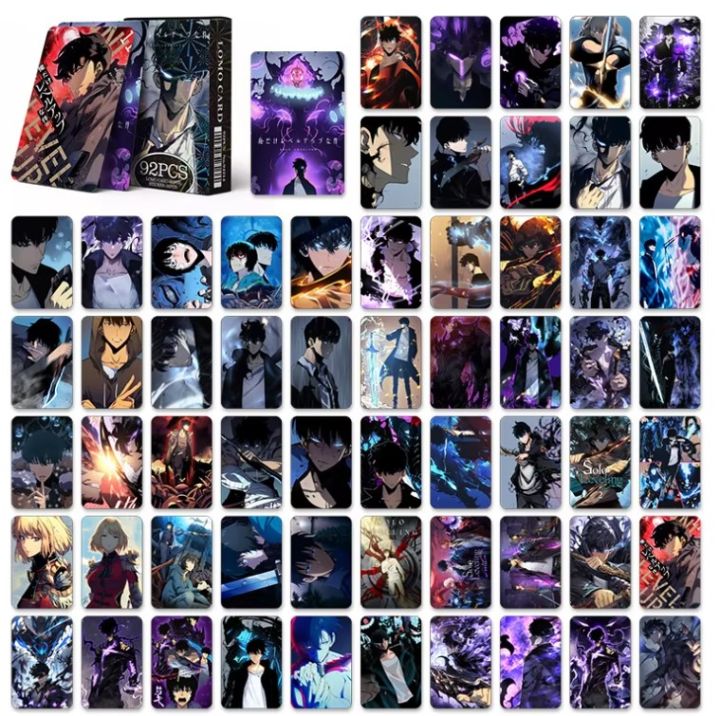 60PCS%20Lomo%20Card%20+%2032PCS%20Stickers%2092PCS/BOX%20Anime%20Solo%20Leveling%20Collectible%20Post%20Cards%20with%20Box%20-%20Image%205