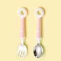 Stainless Steel Baby Fork Spoon Set Food Feeding Training Tableware Cartoon Dessert Spoons for Children Baby Gadgets Utensils. 