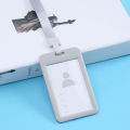 Double-sided transparent work permit card cover integrated buckle lanyard employee tag ID card cover meal card water card protective cover.