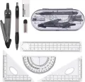 M & G Premium New 8-Piece Geometry Set with Case - Elegant Office & School Essentials.