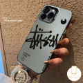Trendy Brand Stussy Billiards Phone Case Compatible for IPhone 11 13 14 15 12 Pro Max 7 8 14 Plus X XR XS Max 7Plus SE 2020 Luxury Plating Graffiti Letters Shockproof Cover.