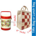 Jute Fabric made Lunch Carrying Bag with soft handle.