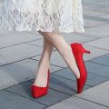 Daily all-match Low Heel Pumps Shoes Pointed High Heels Large Size Pumps New Flock Casual Office Daily Shoes Women. 