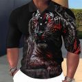Animal Wolf Polo 3d tiger Lion Eagle Wolf Bear Print Fashion Polo T Shirts For Men Top Oversized Street Long Sleeve Men Clothing Ruiqir Super Store. 