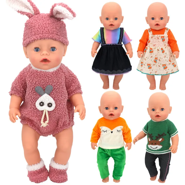 18%20inch%20doll%20dress%20autumn%20winter%20one-piece%20dress%20fox%20Christmas%20rainbow%20elements%20United%20States%20girl%20baby%2043%20cm%20-%20Image%202