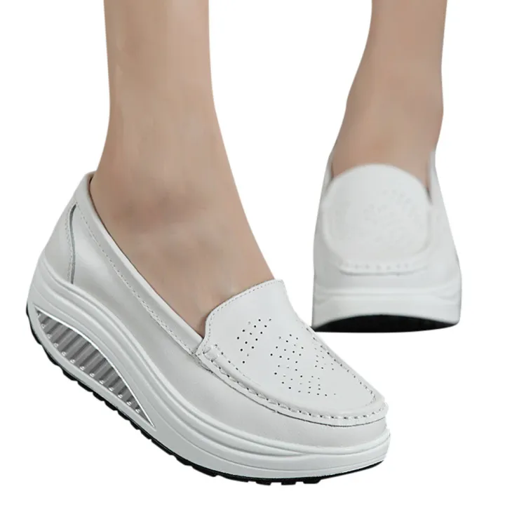 Ladies%20wedge%20shoes,%20large%20stock%20Women's%20Fashion%20Casual%20Solid%20Slip%20On%20Wedges%20Thick%20Bottom%20Platforms%20Work%20Shoes%20-%20Image%204