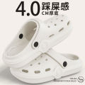 Shoes for Men 2024 New Sandals Soft Sole Anti-Slip Croc Shoes Women's Summer Outerwear Internet Celebrity Beach Light Baotou SandalsSmartwatches.