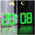 3D LED Digital Clock Electronic Table Clock Alarm Clock Wall Glowing Hanging Clocks - Wall Clock. 